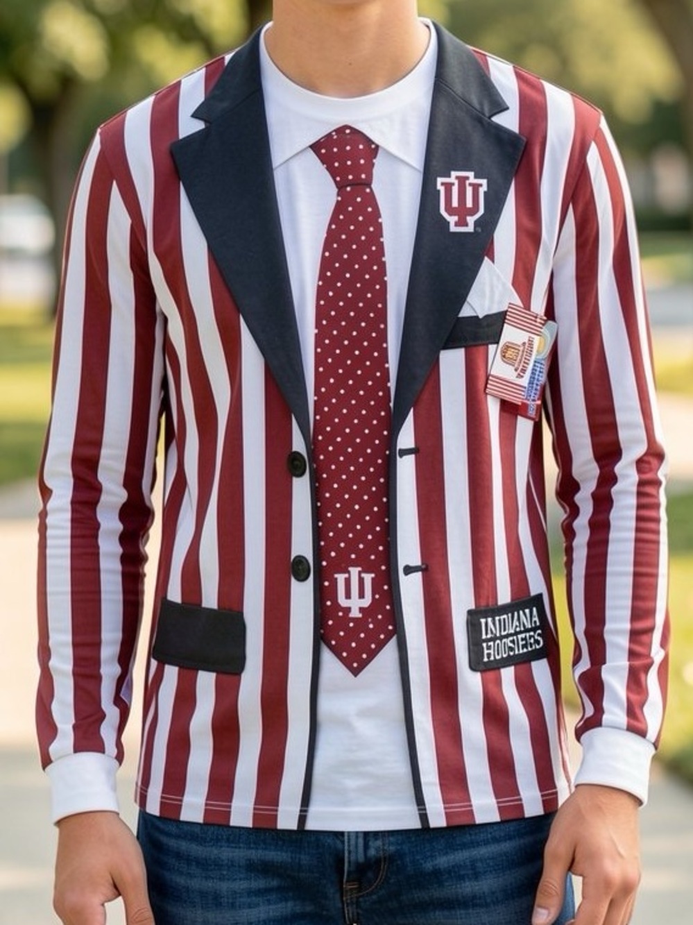 •Indiana University L Striped Suit Tee! NEW!